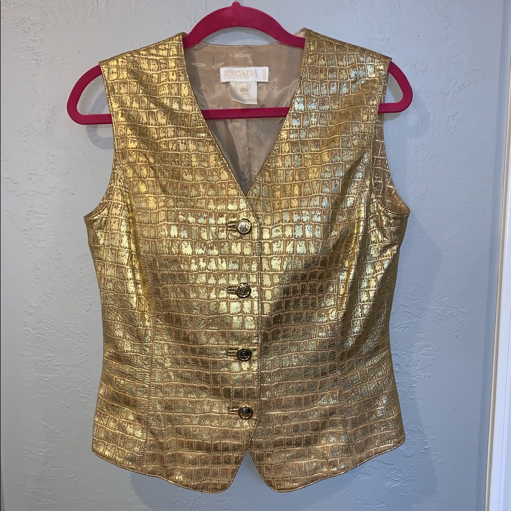 Escada Leather Gold Vest